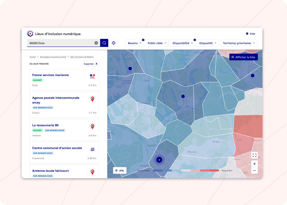 Visualisation des indicateurs territoriaux