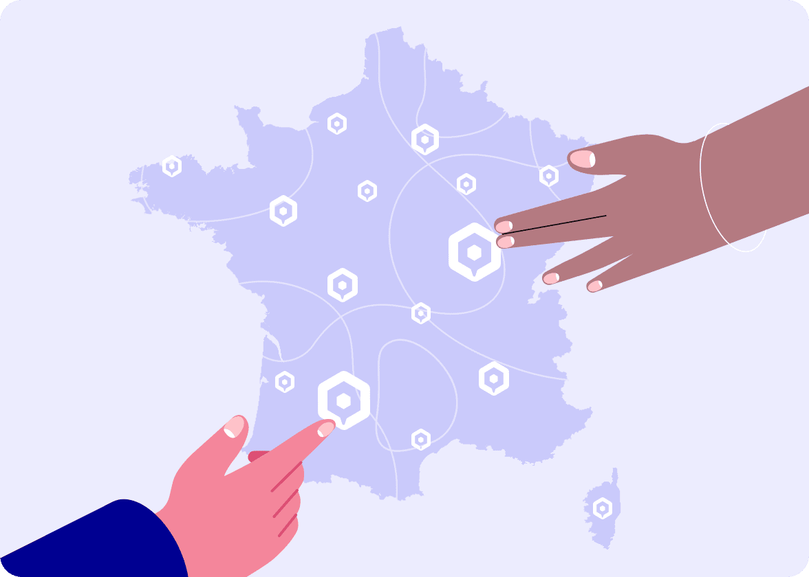 Illustration carte de France avec gouvernances